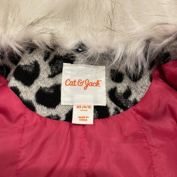 NWT Cat & Jack Girls Leopard Pea Coat (4/5) - Picture 7 of 9